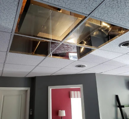 HVAC system above ceiling.